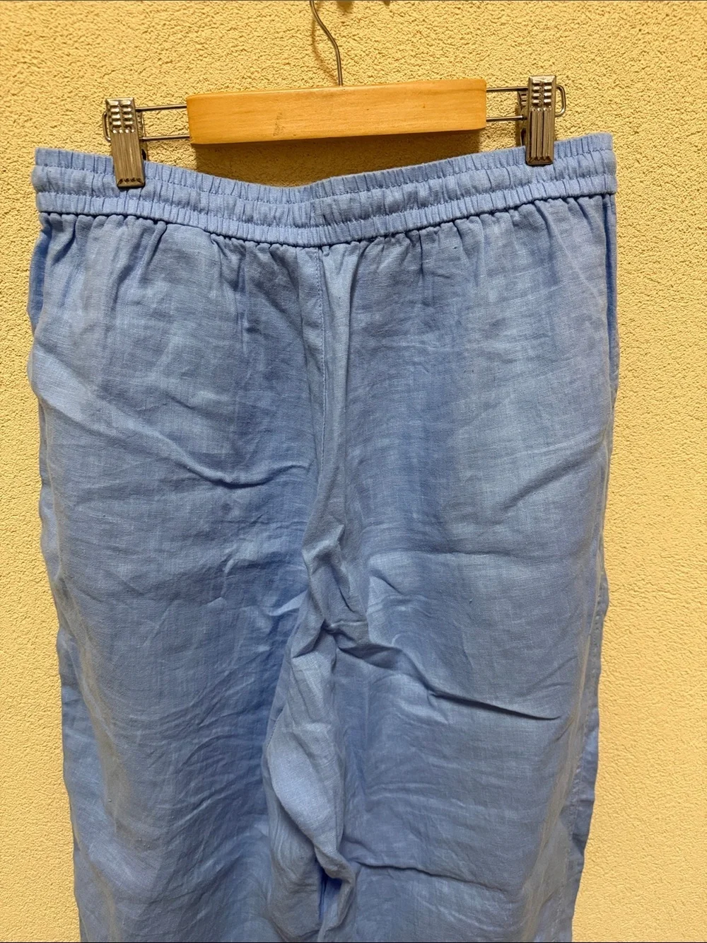 Banana Republic Light Blue Wide-Leg Linen Pants Size M #008